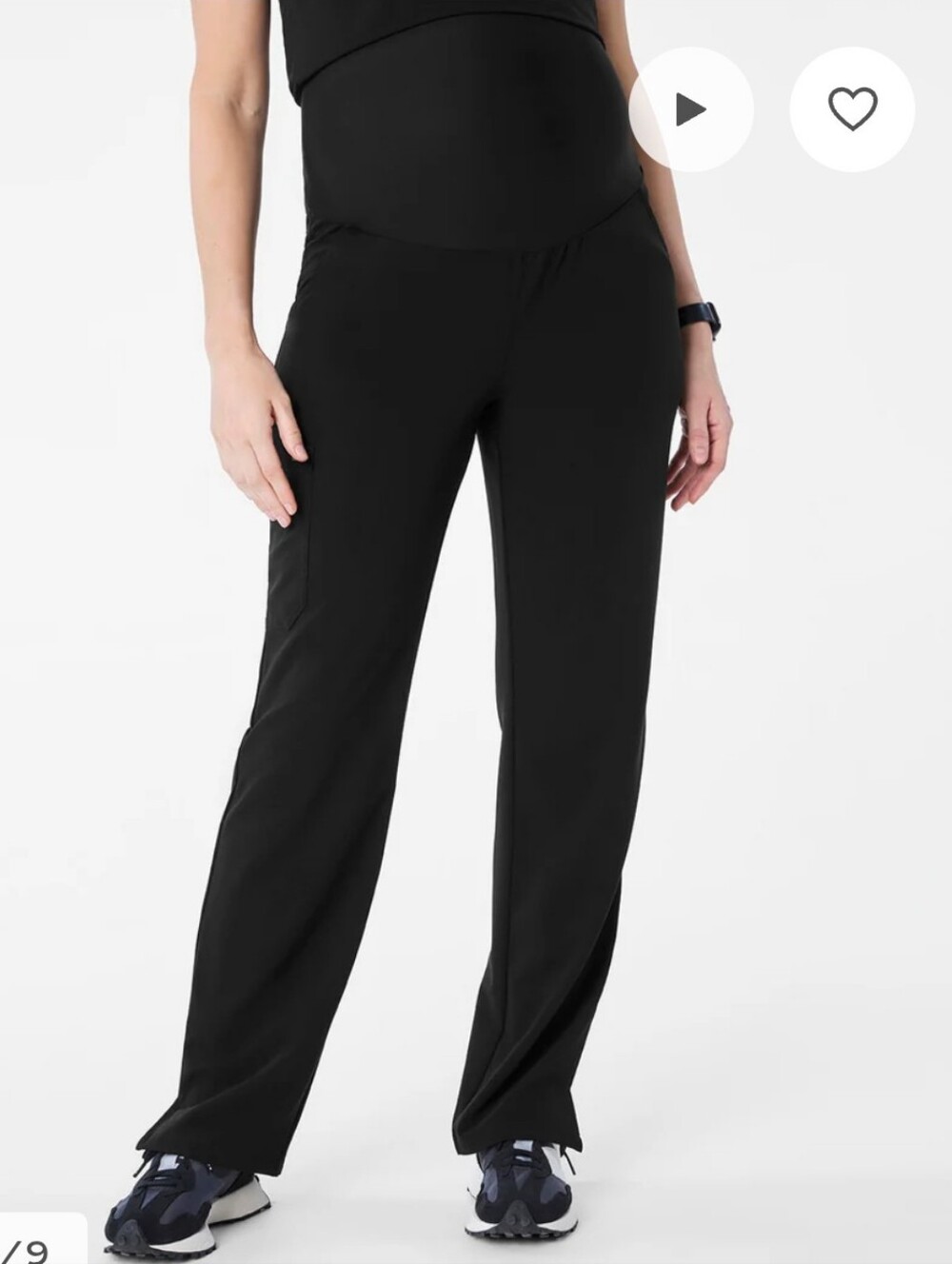 Figs Black Straight-Leg Maternity Pants